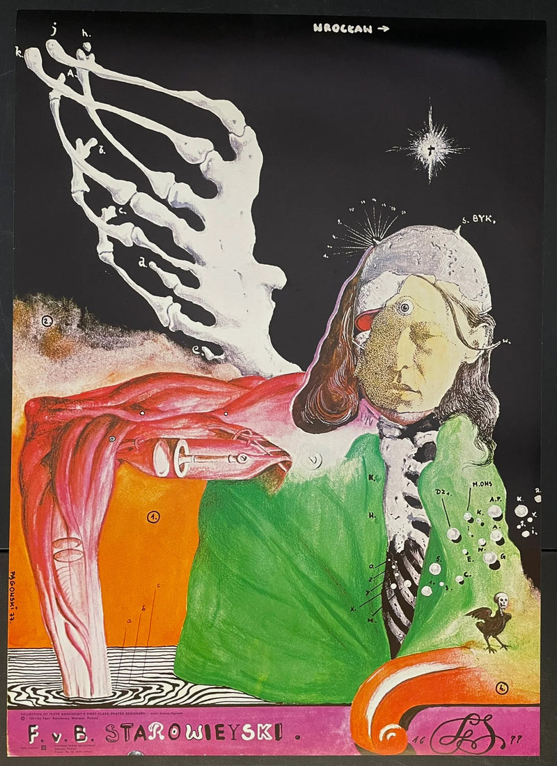 F. v. B. Starowieyski (1977) Original Polish Theater Poster 26x36