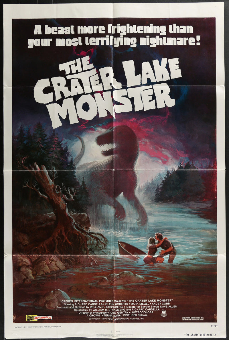 The Crater Lake Monster (1977) Original Movie Poster Folded 27x41