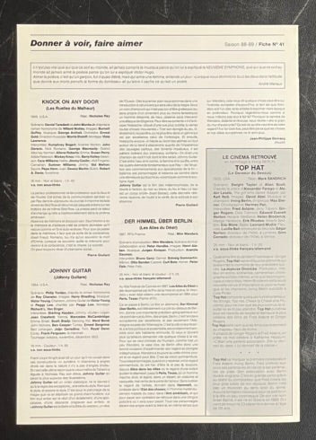CAC Voltaire – Jim Jarmusch Retrospective (1989) Original Poster 8.25x11.75