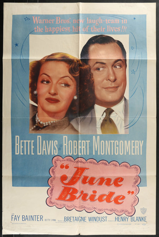 June Bride (1948) Original Movie Poster Folded 27x41