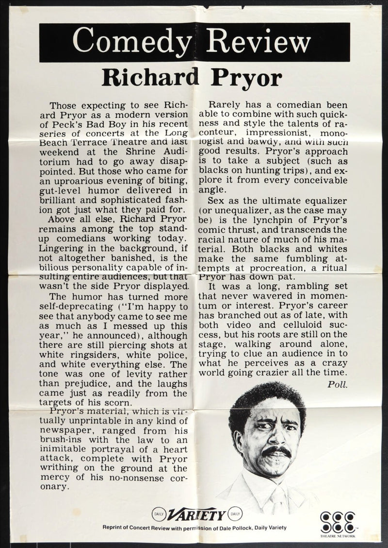 Richard Pryor: Live in Concert (1979) Original Movie Poster Folded 27x40