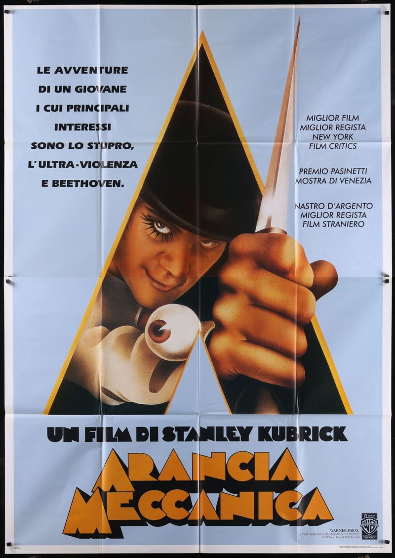 Clockwork Orange (R1998) Original Italian Two-Panels Movie Poster Folded 39x55
