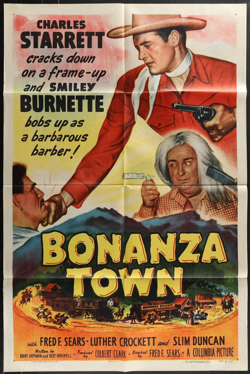 Bonanza Town (1951) Original Western Movie Poster Folded 27x41