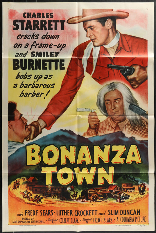 Bonanza Town (1951) Original Western Movie Poster Folded 27x41