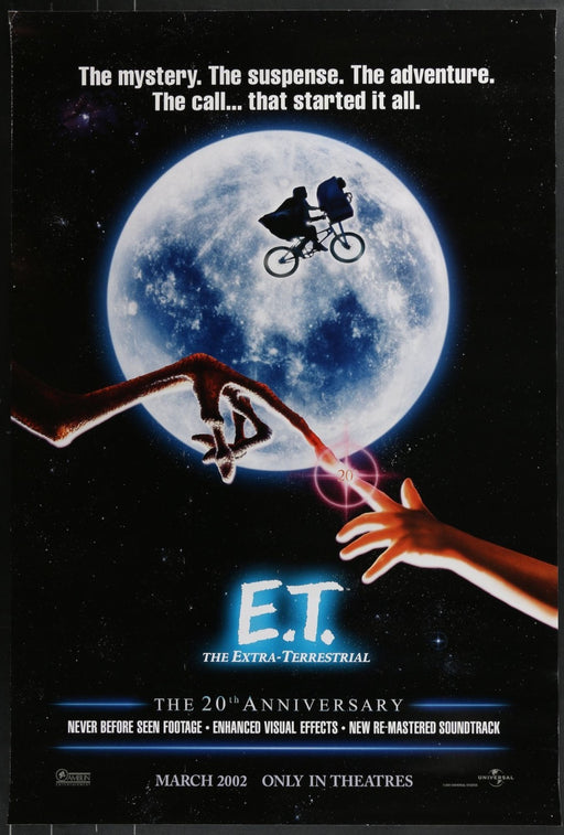 E.T. the Extra-Terrestrial 20th Anniversary DS Movie Poster Rolled 27x40