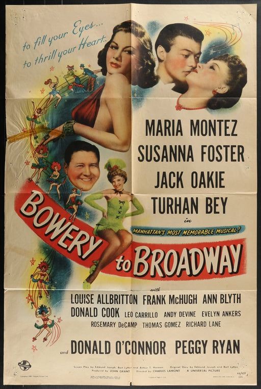 Bowery to Broadway (1944) Original Musical Movie Poster Folded 27x41