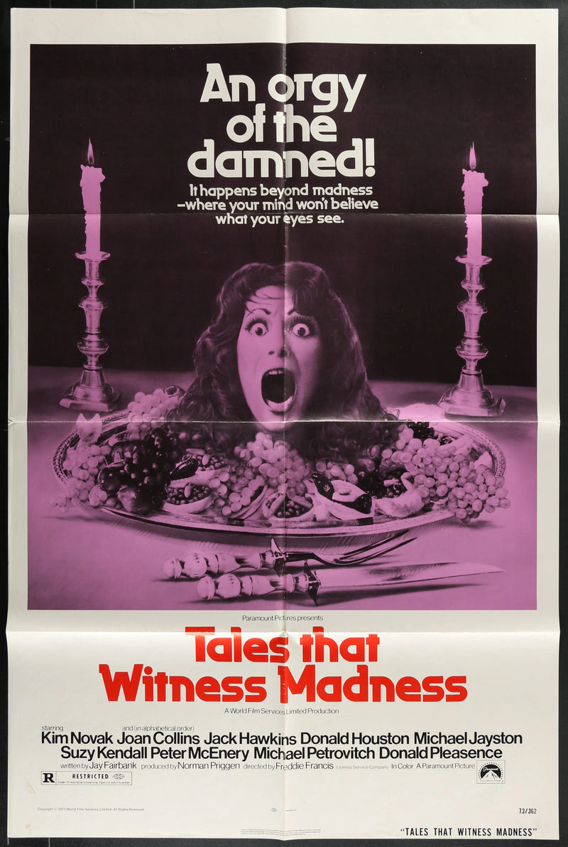 Tales That Witness Madness (1973) Original Horror Movie Poster Folded 27x41