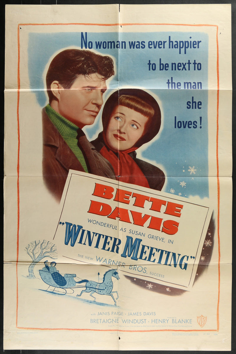 Winter Meeting (1948) Original Movie Poster Folded 27x41