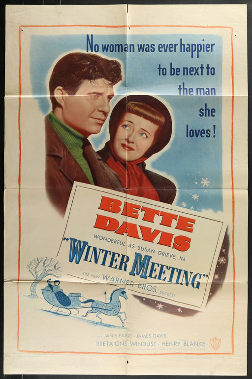 Winter Meeting (1948) Original Movie Poster Folded 27x41