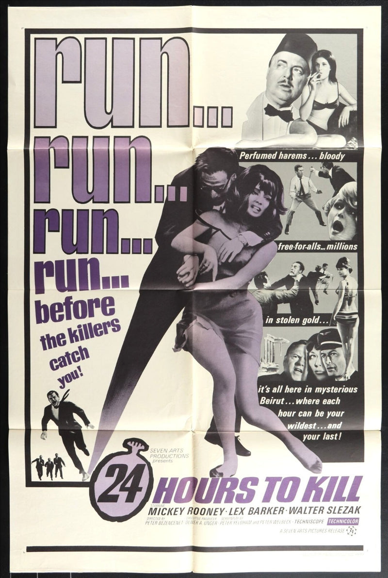 24 Hours to Kill (1965) Original Movie Poster Folded 27x41