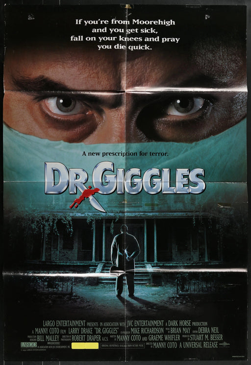 Dr. Giggles (1992) Original Movie Poster Folded 27x41