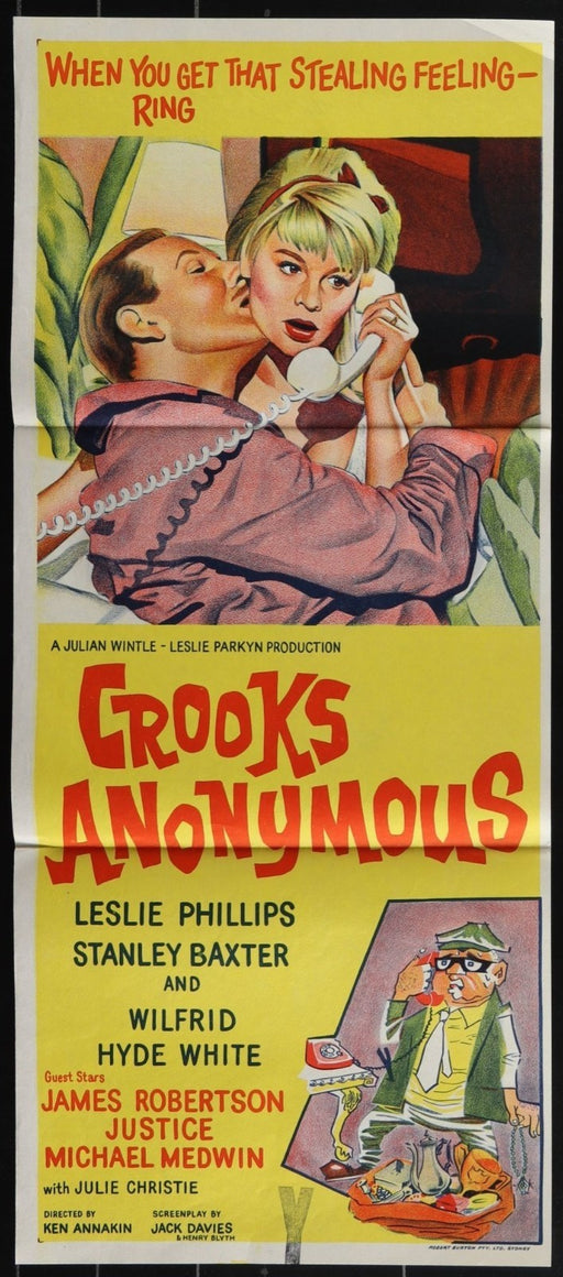 Crooks Anonymous (1962) Original Australian Daybill Movie Poster Folded 13x30