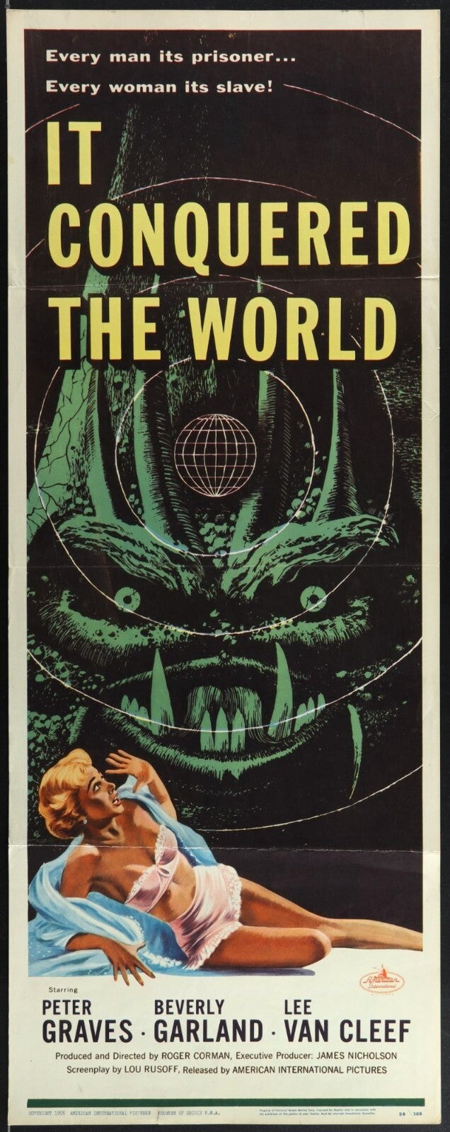It Conquered the World (1956) Original Movie Poster Folded 14x36 ...