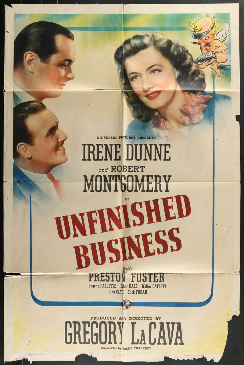 Unfinished Business (1941) Original Movie Poster Folded 27x41