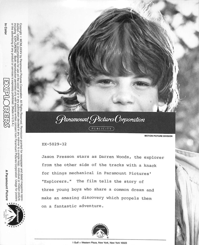 Explorers (1985) Movie Still Full Set 8x10