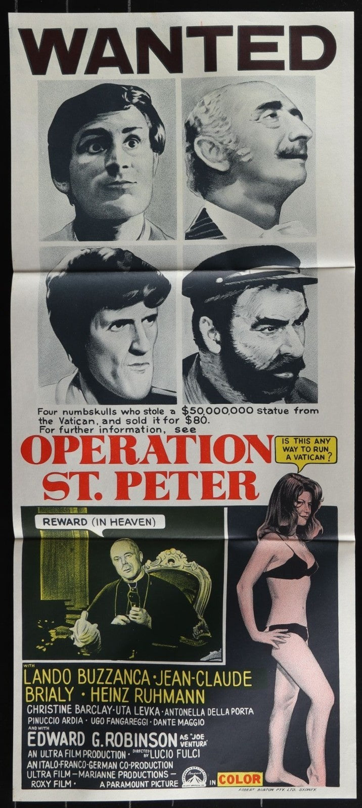 Operation St. Peter's (1967) Original Australian Daybill Movie Poster 13x30