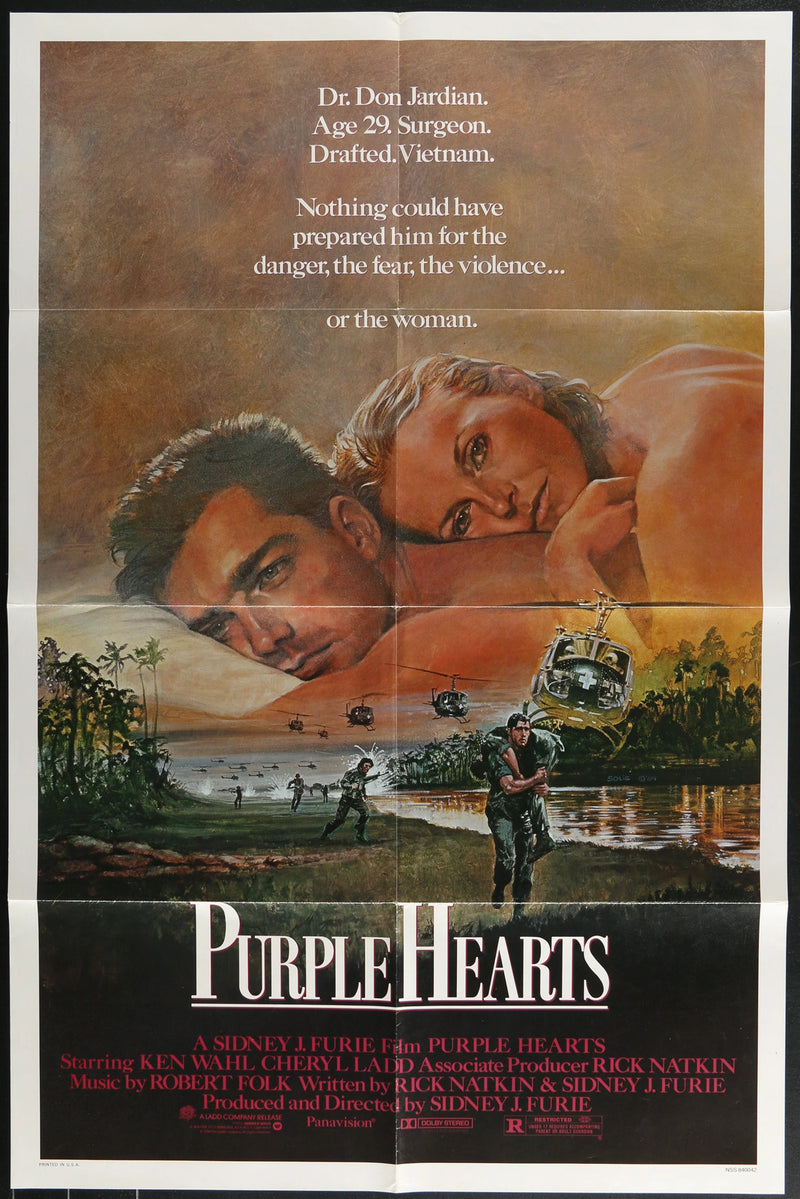 Purple Hearts (1984) Original Movie Poster Folde 27x41