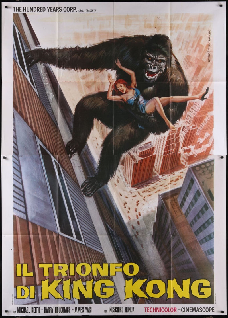 King Kong VS. Godzilla (1973) Original Italian Folded Two-Panel Poster 55x78