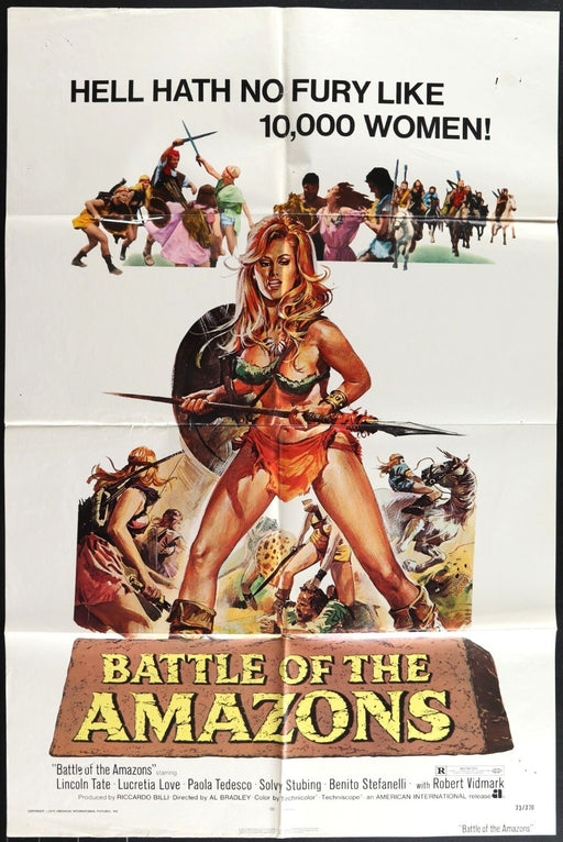 Battle of the Amazons (1973) Original Movie Poster Folded 27x41