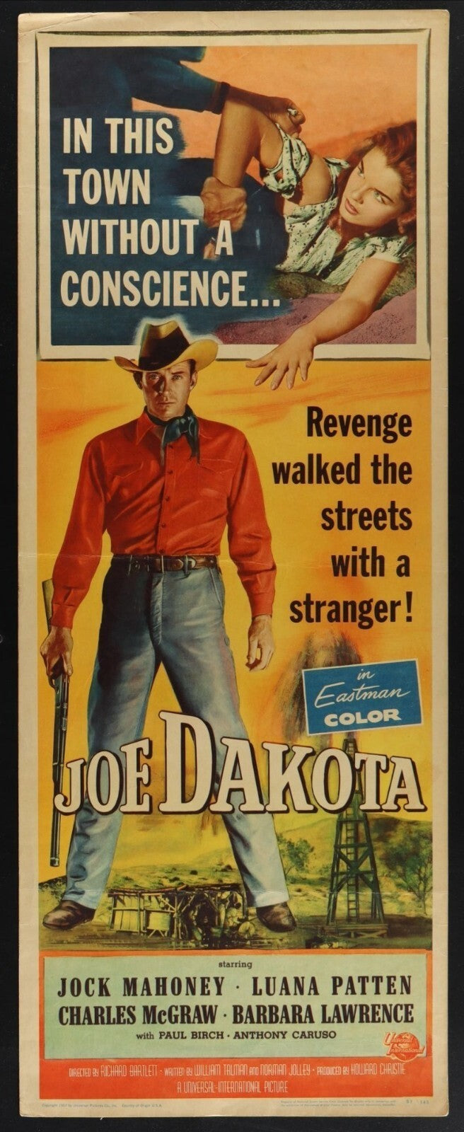 Joe Dakota (1957) Original Movie Poster 14x36