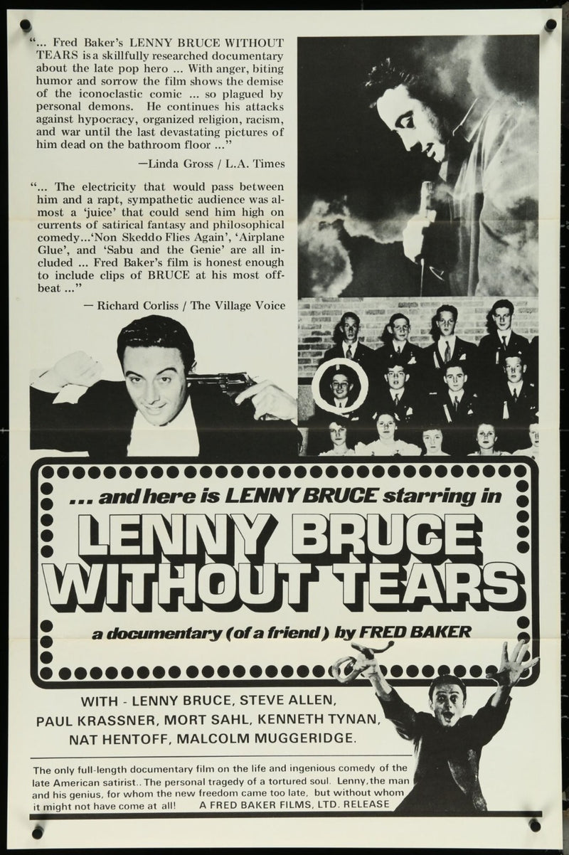 Lenny Bruce Without Tears (1972) Original Movie Poster Folded 27x41 EM8-526