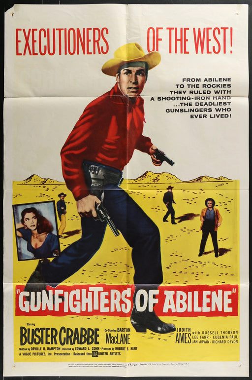 Gunfighters of Abilene (1960) Original Western Movie Poster Folded 27x41