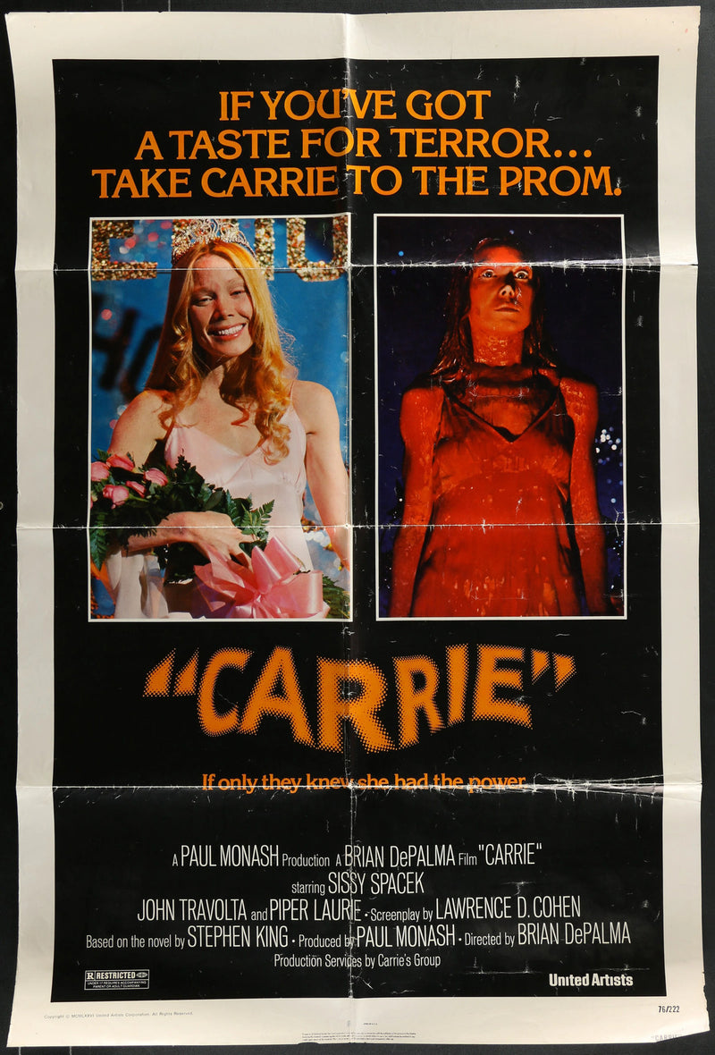 Carrie (1976) Original Movie Poster Folded 27x41