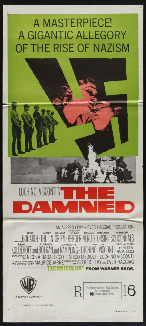 The Damned (1969) Original Australian Daybill Movie Poster Folded 13x30