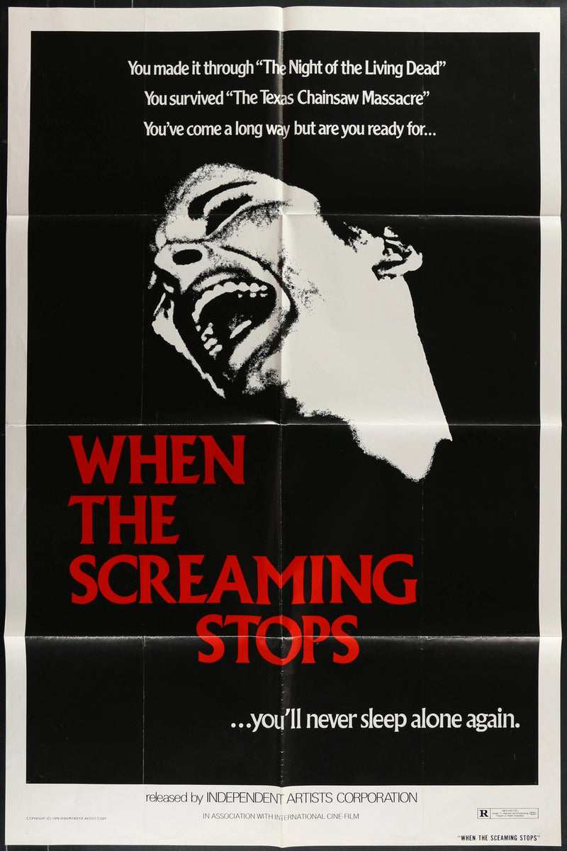 When the Screaming Stops (1975) Original Horror Movie Poster Folded 27x41