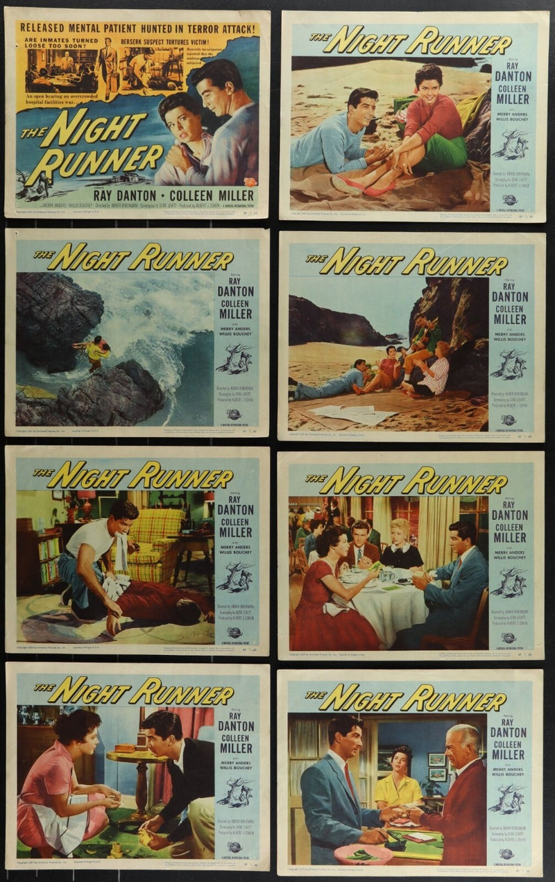 The Night Runner (1957) Original Lobby Card Movie Poster Set 11x14