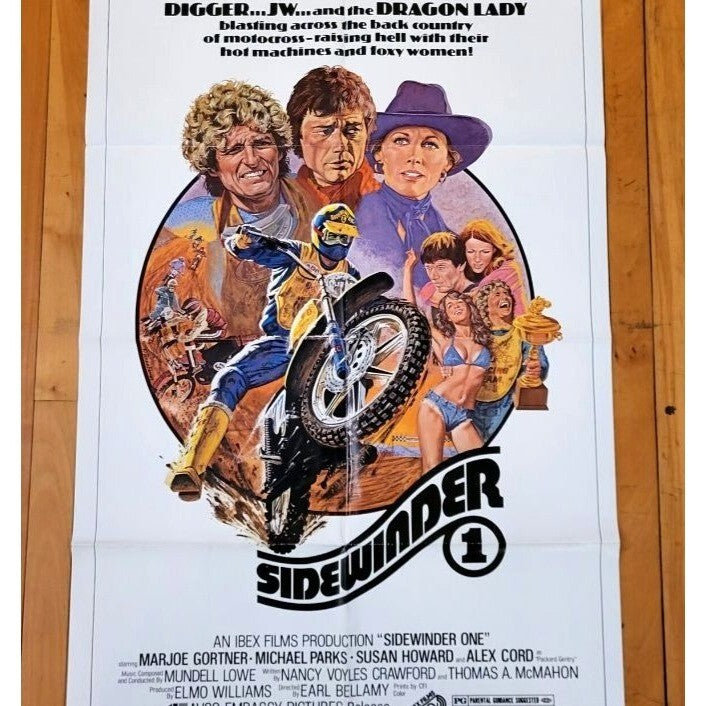 Sidewinder 1 (1977) Original Movie Poster 27x41 Folded Marjoe Gortner