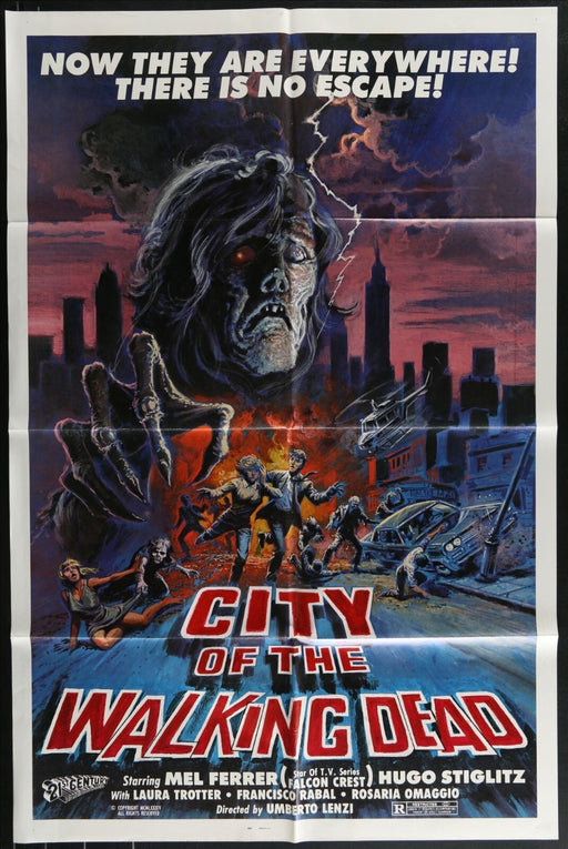 City of the Walking Dead (1980) Original Movie Poster Folded 27x41