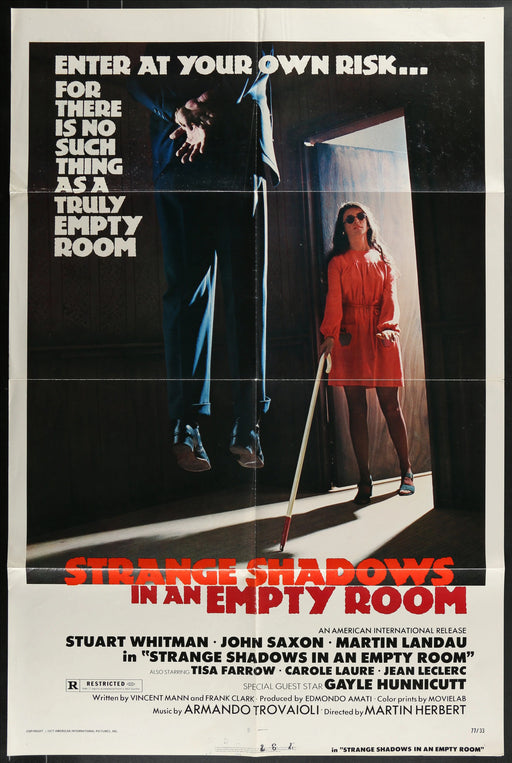 Strange Shadows in an Empty Room (1977) Original Movie Poster Folded 27x41