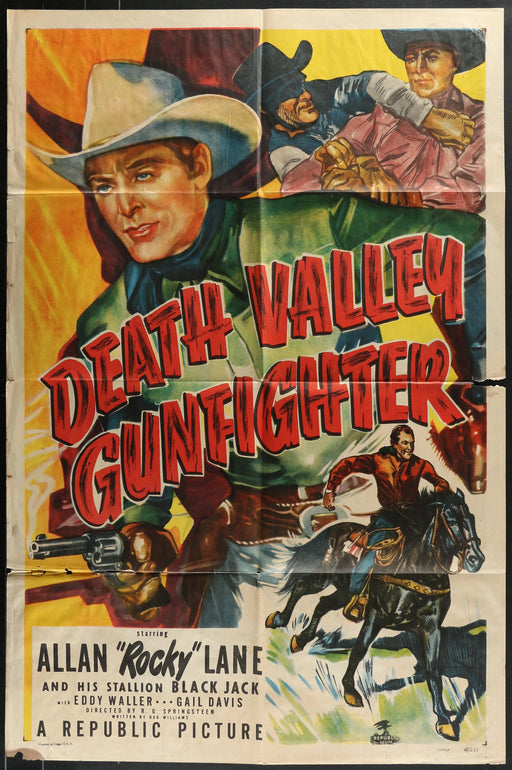 Death Valley Gunfighter (1949) Original Western Movie Poster Folded 27x41