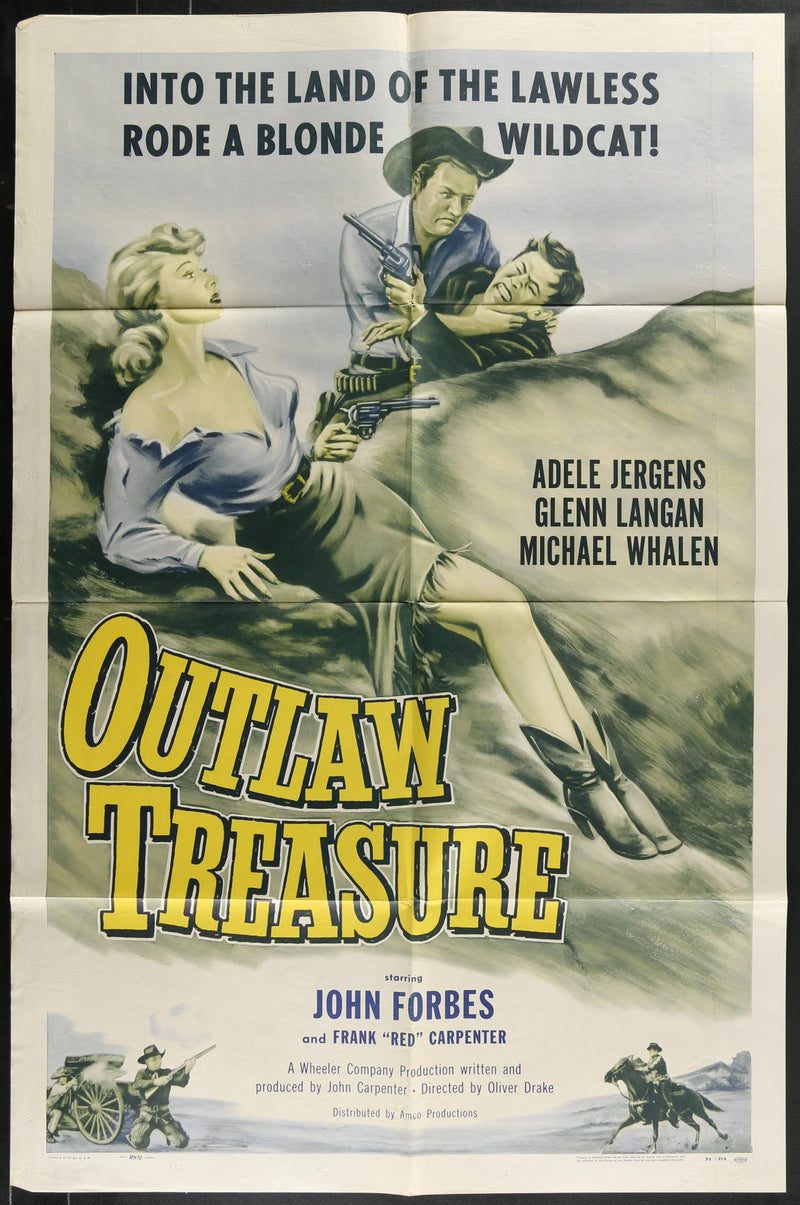 Outlaw Treasure (1955) Original Movie Poster Folded 27x41