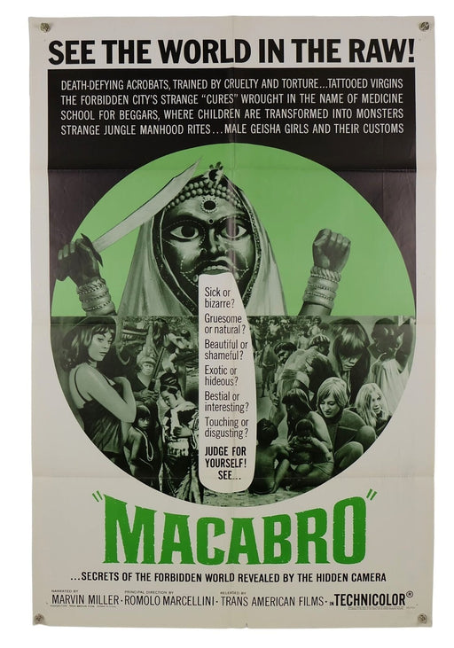 Macabro (1966) Original Movie Poster Folded 27x41