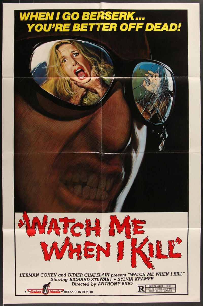 Watch Me When I Kill (1977) Original Movie Poster Folded 27x41