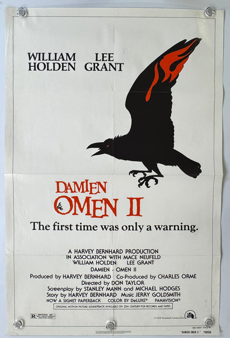 Damien: Omen II (1978) Original Movie Poster Folded 27x41