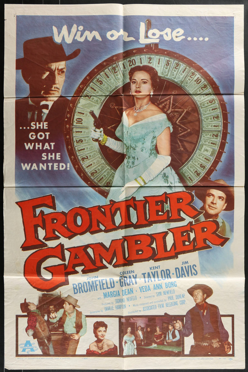 Frontier Gambler (1956) Original Western Movie Poster F 27x41