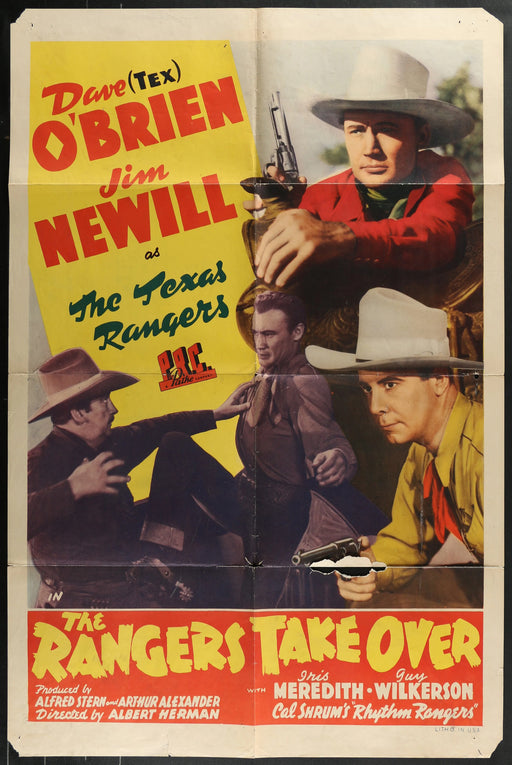 The Rangers Take Over (1942) Original Western Movie Poster Folded 27x41
