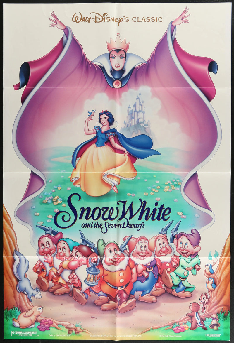 Snow White and the Seven Dwarfs (R1987) Orig. Movie Poster Folded 27x41
