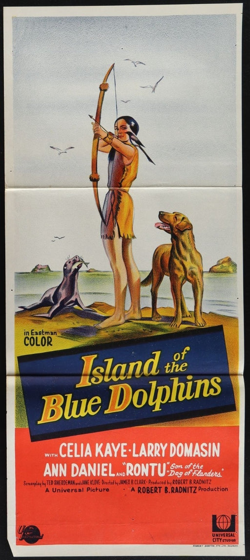 Island of the Blue Dolphins (1964) Orig. Australian Daybill Movie Poster 13x30