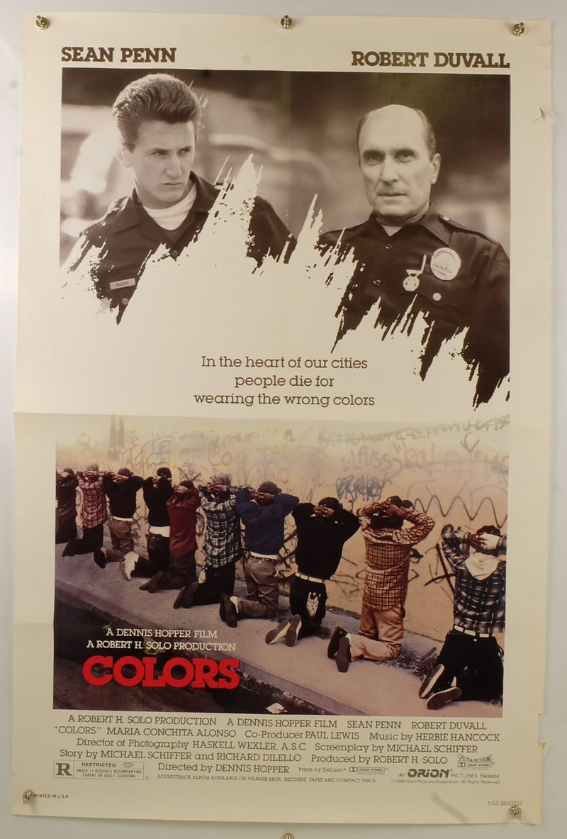 Colors (1988) Original Movie Poster Folded 27x41
