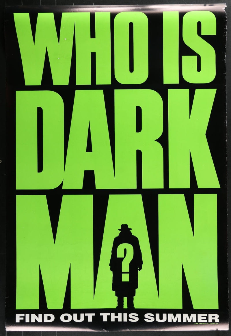 Who Is Dark Man? (1990) Original DS Movie Poster Green Rolled 27x40