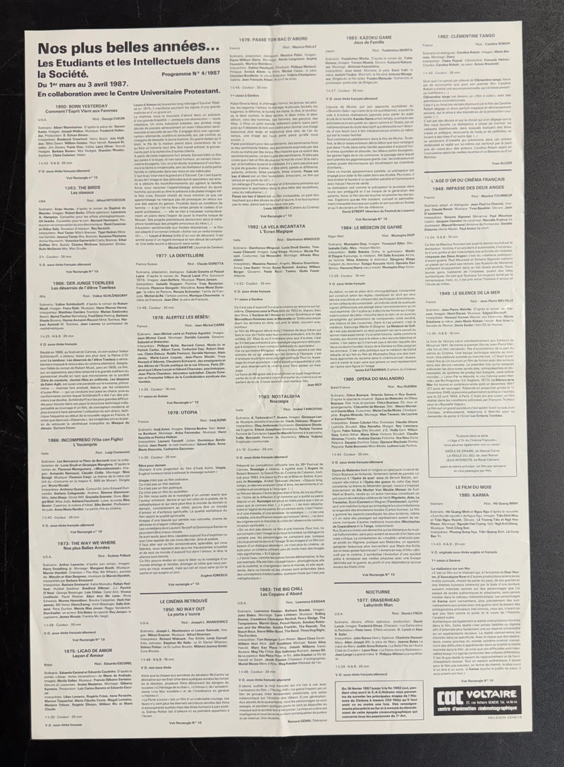 Nos Plus Belles Années (1987) CAC Voltaire French Poster 15.75x22.75