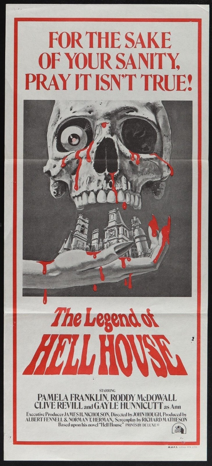 The Legend of Hell House (1973) Original Australian Daybill Poster 13x30