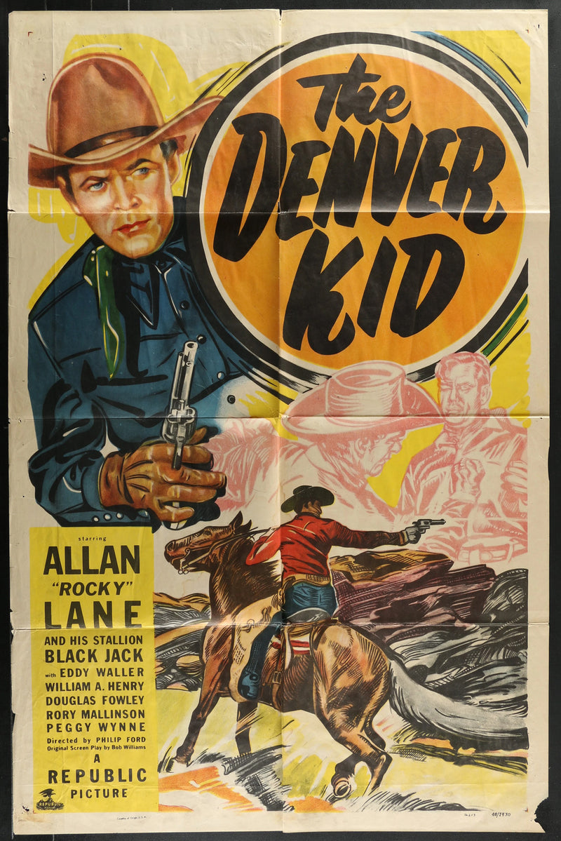 The Denver Kid (1948) Original Western Movie Poster Folded 27x41