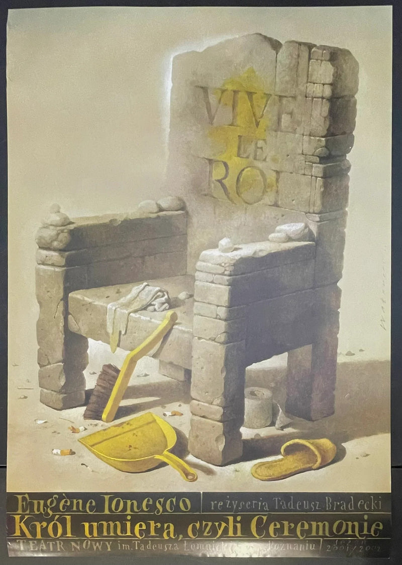 Król umiera, czyli Ceremonie (2001) Original Polish Theater Poster 27x38.5