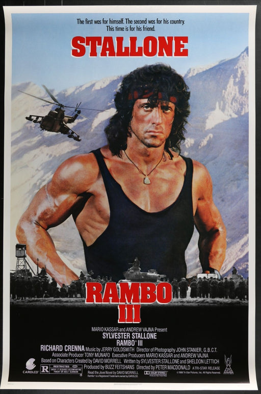 Rambo III (1988) Original Single-sided Movie Poster Rolled 27x40