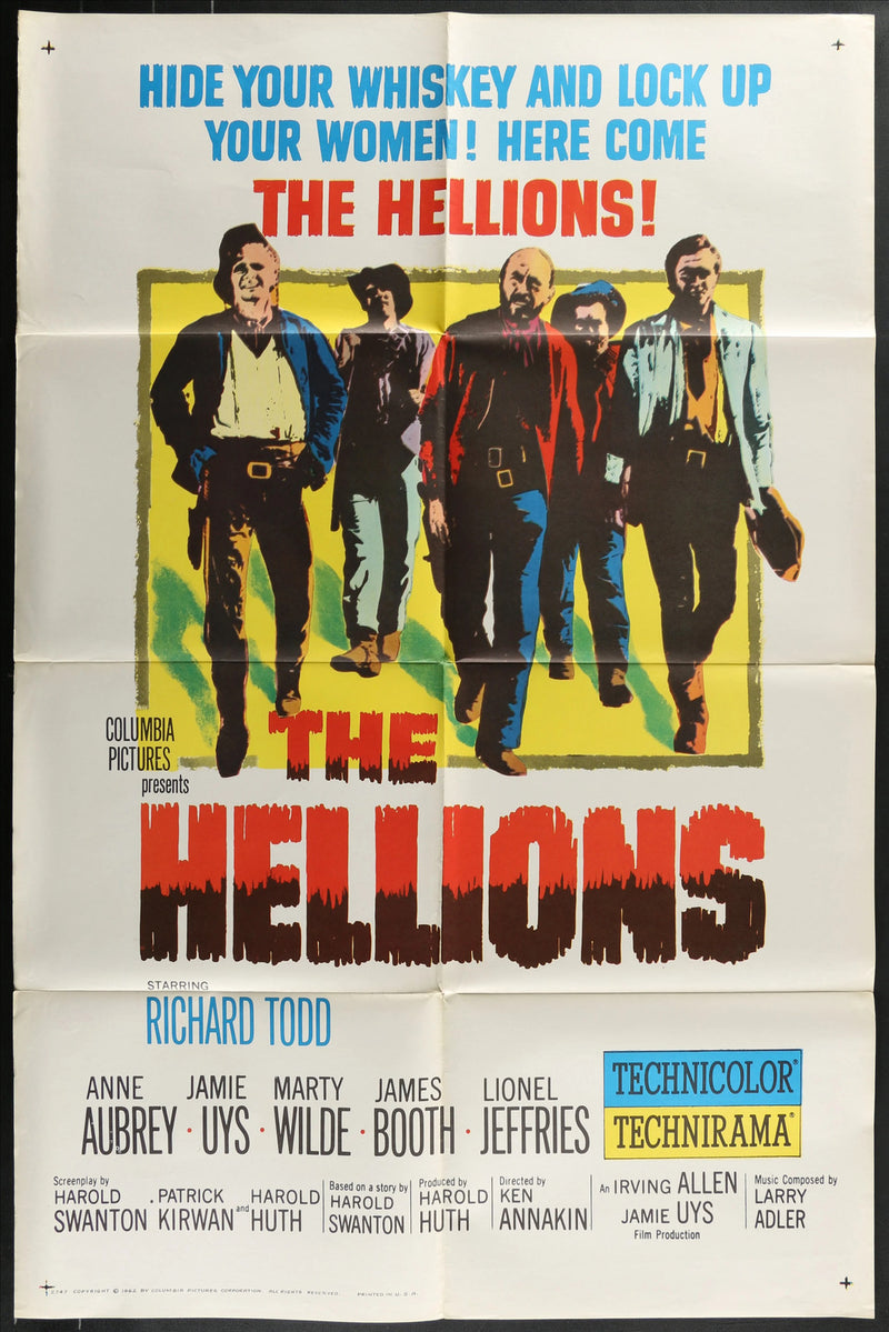 The Hellions (1961) Original Movie Poster Folded 27x41